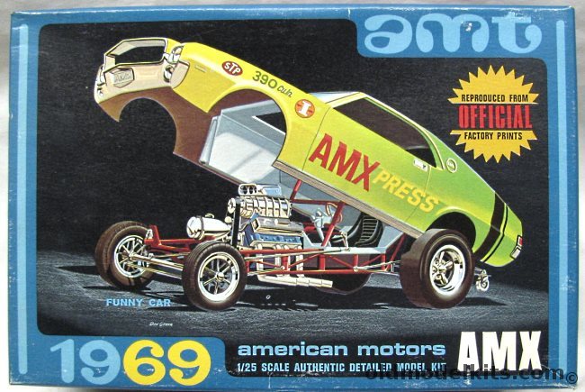 AMT 1/25 1969 AMX / Funny Car American Motors - Build it Stock / Custom / Funny Car, Y922-200 plastic model kit
